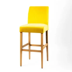 Sessio Tabouret De Bar (assise +/- 80 Cm)*Fritz line Tabouret de bar avec dos en tissu matelassé et pieds en bois