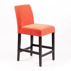 Sessio Tabouret Snack (assise +/- 65 Cm)|Tabouret De Bar (assise +/- 80 Cm)*Fritz line Tabouret snack avec dos matelassé en tissu et pieds en bois