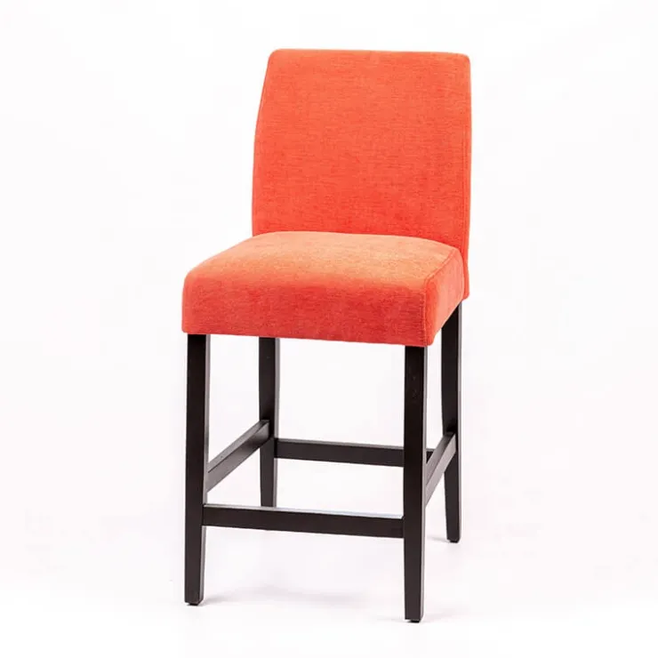 Sessio Tabouret Snack (assise +/- 65 Cm)|Tabouret De Bar (assise +/- 80 Cm)*Fritz line Tabouret snack avec dos matelassé en tissu et pieds en bois