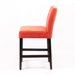 Sessio Tabouret Snack (assise +/- 65 Cm)|Tabouret De Bar (assise +/- 80 Cm)*Fritz line Tabouret snack avec dos matelassé en tissu et pieds en bois