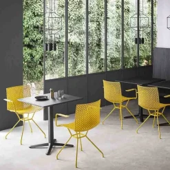 Chaise De Cuisine|Chaise De Salle à Manger*Fuller TCS Chaise design italien avec accoudoirs et coque microperforée