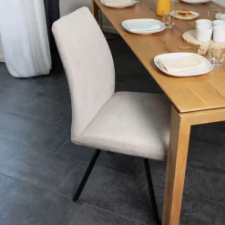 Chaise De Salle à Manger|Chaise De Bureau*Gabin Chaise confortable en tissu avec dossier inclinable et pieds en métal