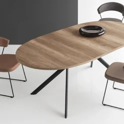 Table De Cuisine|Table De Salle à Manger*Giove Connubia® Table ovale extensible en mélaminé