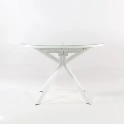 Table De Cuisine*Giove Table ronde extensible en verre blanc