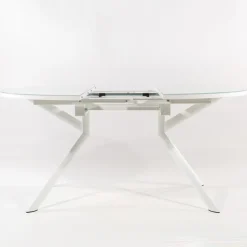 Table De Cuisine*Giove Table ronde extensible en verre blanc