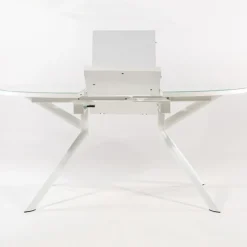Table De Cuisine*Giove Table ronde extensible en verre blanc