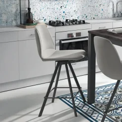 Perfecta Tabouret Snack (assise +/- 65 Cm)|Tabouret De Bar (assise +/- 80 Cm)*Girona Tabouret snack pivotant moderne en simili