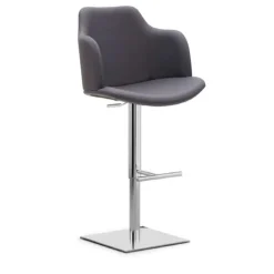 Peressini Tabouret Snack (assise +/- 65 Cm)|Tabouret De Bar (assise +/- 80 Cm)*Glamour P Tabouret pivotant et réglable en hauteur avec accoudoirs et pied chromé