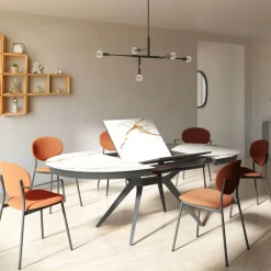 Cancio Table De Cuisine|Table De Salle à Manger*Globo Table ovale moderne extensible en Dekton
