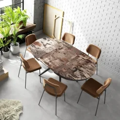 Cancio Table De Cuisine|Table De Salle à Manger*Globo Table ovale moderne extensible en Dekton
