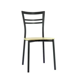 Chaise De Cuisine|Chaise De Salle à Manger*Go Connubia® Chaise contemporaine en métal et assise multiplis bois