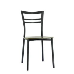 Chaise De Cuisine|Chaise De Salle à Manger*Go Connubia® Chaise contemporaine en métal et assise multiplis bois