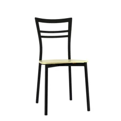Chaise De Cuisine|Chaise De Salle à Manger*Go Connubia® Chaise contemporaine en métal et assise multiplis bois