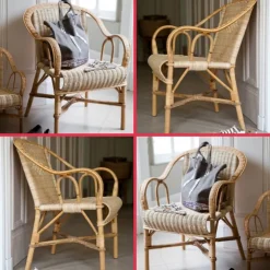 Kok Chaise De Cuisine|Fauteuil De Salon*Grand père MarcelFauteuil en rotin vintage