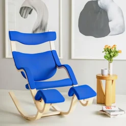 Varier Chaise De Bureau|Fauteuil De Bureau*Gravity ® Fauteuil de relaxation en tissu et bois