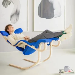 Varier Chaise De Bureau|Fauteuil De Bureau*Gravity ® Fauteuil de relaxation en tissu et bois