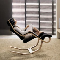 Varier Chaise De Bureau|Fauteuil De Bureau*Gravity ® Fauteuil de relaxation en tissu et bois
