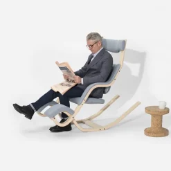 Varier Chaise De Bureau|Fauteuil De Bureau*Gravity ® Fauteuil de relaxation en tissu et bois