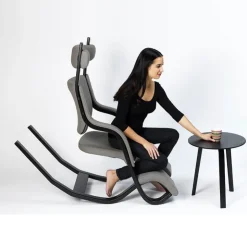Varier Chaise De Bureau|Fauteuil De Bureau*Gravity ® Fauteuil de relaxation en tissu et bois