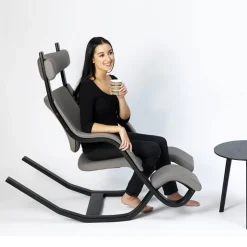 Varier Chaise De Bureau|Fauteuil De Bureau*Gravity ® Fauteuil de relaxation en tissu et bois