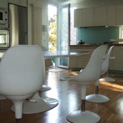 Chaise De Cuisine|Chaise De Salle à Manger*Harmony Chaise réglable en hauteur et pivotante design en technopolymère blanc