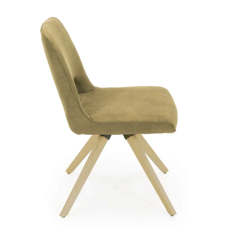 Chaise De Salle à Manger|Chaise Salon*Hortense Chaise cocooning en tissu avec pieds en bois massif