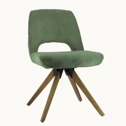 Chaise De Salle à Manger|Chaise Salon*Hortense Chaise cocooning en tissu avec pieds en bois massif