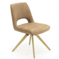 Chaise De Salle à Manger|Chaise De Bureau*Hortense Chaise pivotante en tissu avec pieds en bois
