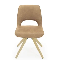 Chaise De Salle à Manger|Chaise De Bureau*Hortense Chaise pivotante en tissu avec pieds en bois