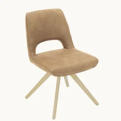 Chaise De Salle à Manger|Chaise De Bureau*Hortense Chaise pivotante en tissu avec pieds en bois