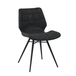 Chaise De Cuisine|Chaise De Salle à Manger*IberisChaise design rembourrée inspiration vintage avec pieds en métal noir