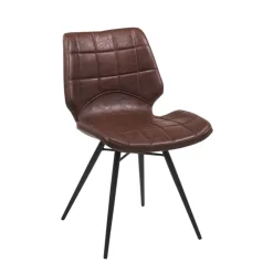 Chaise De Cuisine|Chaise De Salle à Manger*IberisChaise design rembourrée inspiration vintage avec pieds en métal noir