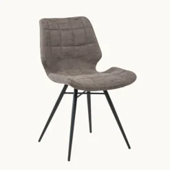 Chaise De Cuisine|Chaise De Salle à Manger*IberisChaise design rembourrée inspiration vintage avec pieds en métal noir