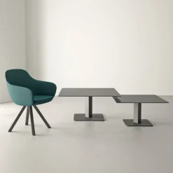 Cancio Table De Salon*Ibero mini Table basse carrée en verre avec pied central