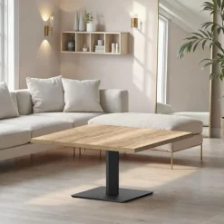 Cancio Table De Salon*Ibero mini Table basse carrée en stratifié pied central
