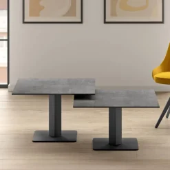 Cancio Table De Salon*Ibero mini Table basse carrée en céramique avec pied central