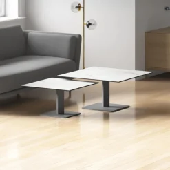 Cancio Table De Salon*Ibero mini Table basse carrée en céramique avec pied central
