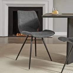Chaise De Salle à Manger|Chaise Salon*IbérisChaise design vintage rembourrée en tissu
