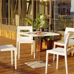 Table De Cuisine|Table Pour Petit Espace*Ice Table carrée en polycarbonate et stratifié