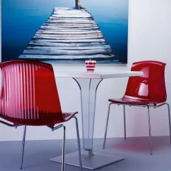 Table De Cuisine|Table Pour Petit Espace*Ice Table carrée en polycarbonate et stratifié
