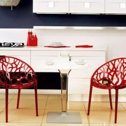 Table De Cuisine|Table Pour Petit Espace*Ice Table design ronde en polycarbonate et stratifié