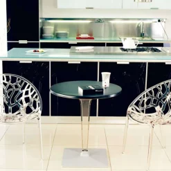 Table De Cuisine|Table Pour Petit Espace*Ice Table design ronde en polycarbonate et stratifié