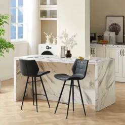 Tabouret Snack (assise +/- 65 Cm)|Tabouret De Bar (assise +/- 80 Cm)*ImpiaTabouret design coque matelassée patinée et pieds en métal noir
