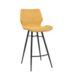 Tabouret Snack (assise +/- 65 Cm)|Tabouret De Bar (assise +/- 80 Cm)*ImpiaTabouret design coque matelassée en tissu et pieds en métal noir