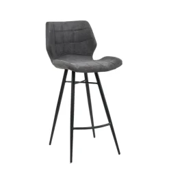Tabouret Snack (assise +/- 65 Cm)|Tabouret De Bar (assise +/- 80 Cm)*ImpiaTabouret design coque matelassée en tissu et pieds en métal noir