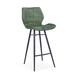 Tabouret Snack (assise +/- 65 Cm)|Tabouret De Bar (assise +/- 80 Cm)*ImpiaTabouret design coque matelassée en velours et pieds en métal noir