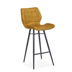 Tabouret Snack (assise +/- 65 Cm)|Tabouret De Bar (assise +/- 80 Cm)*ImpiaTabouret design coque matelassée en velours et pieds en métal noir
