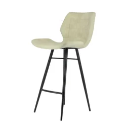 Tabouret Snack (assise +/- 65 Cm)|Tabouret De Bar (assise +/- 80 Cm)*ImpiaTabouret design coque matelassée en velours et pieds en métal noir
