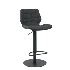 Tabouret Réglable En Hauteur|Tabouret Snack (assise +/- 65 Cm)*IndicaTabouret tournant et réglable coque matelassée en simili avec pied en métal noir