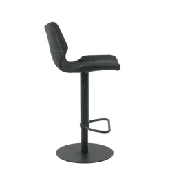 Tabouret Réglable En Hauteur|Tabouret Snack (assise +/- 65 Cm)*IndicaTabouret tournant et réglable coque matelassée en simili avec pied en métal noir